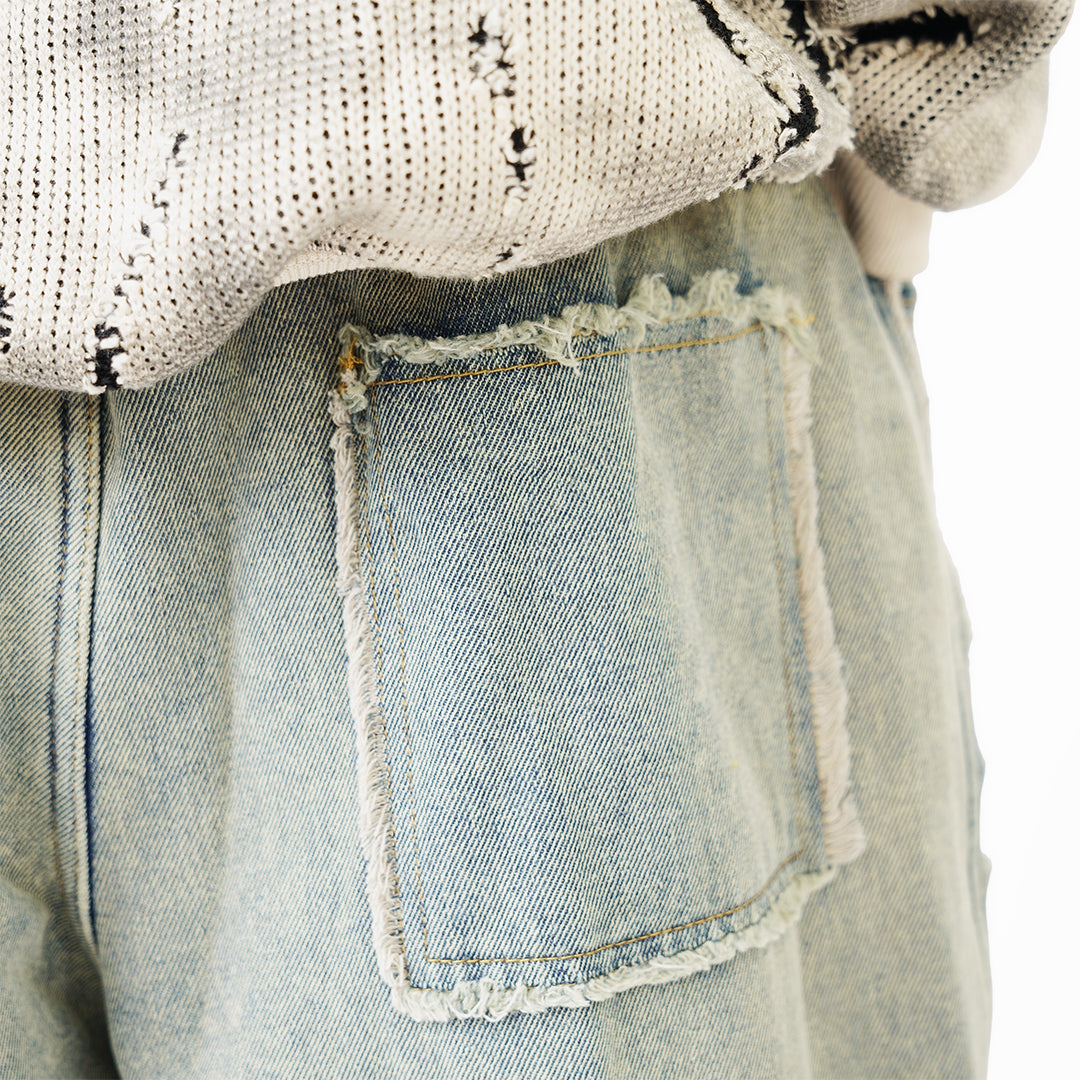 Pantalon Large en Denim Vintage