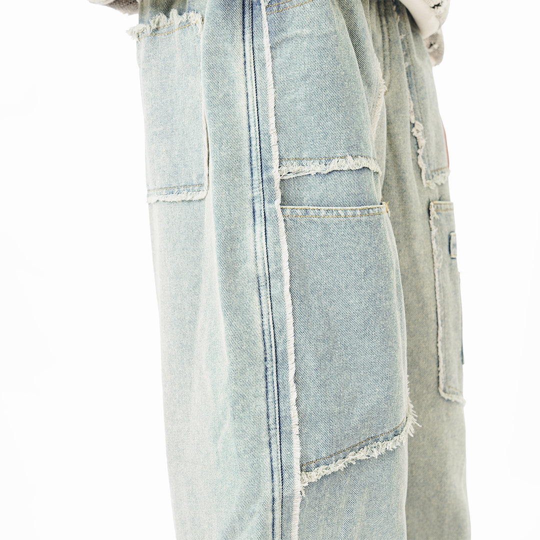 Pantalon Large en Denim Vintage